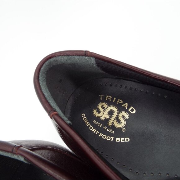 SAS Easier Antique Wine Tripad Comfort Leather Loafers Size 9N Narrow Width - Picture 9 of 15